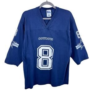 Cowboys Pro Player Vtg 100% Cotton Cowboys Troy Aikman 3/4 Sleeve V-Neck Tee L‎
